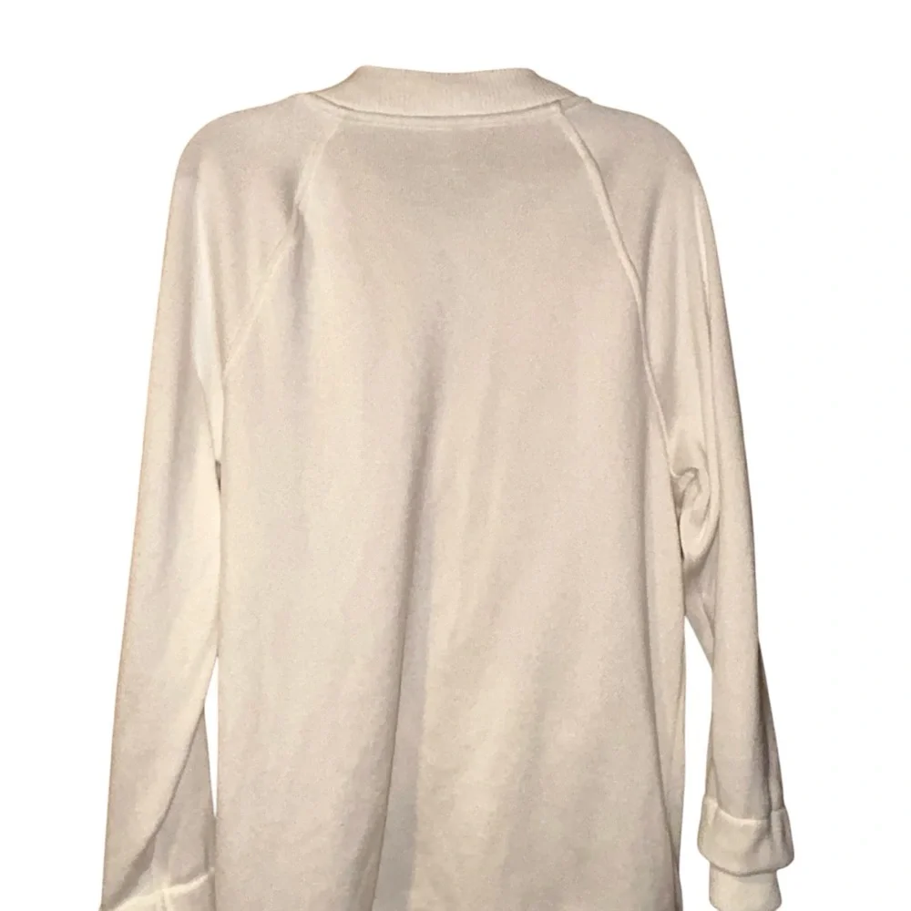 Fabletics Womens White Lounge Knit Bomber Jacket Shacket XXL Soft Athleisure‎